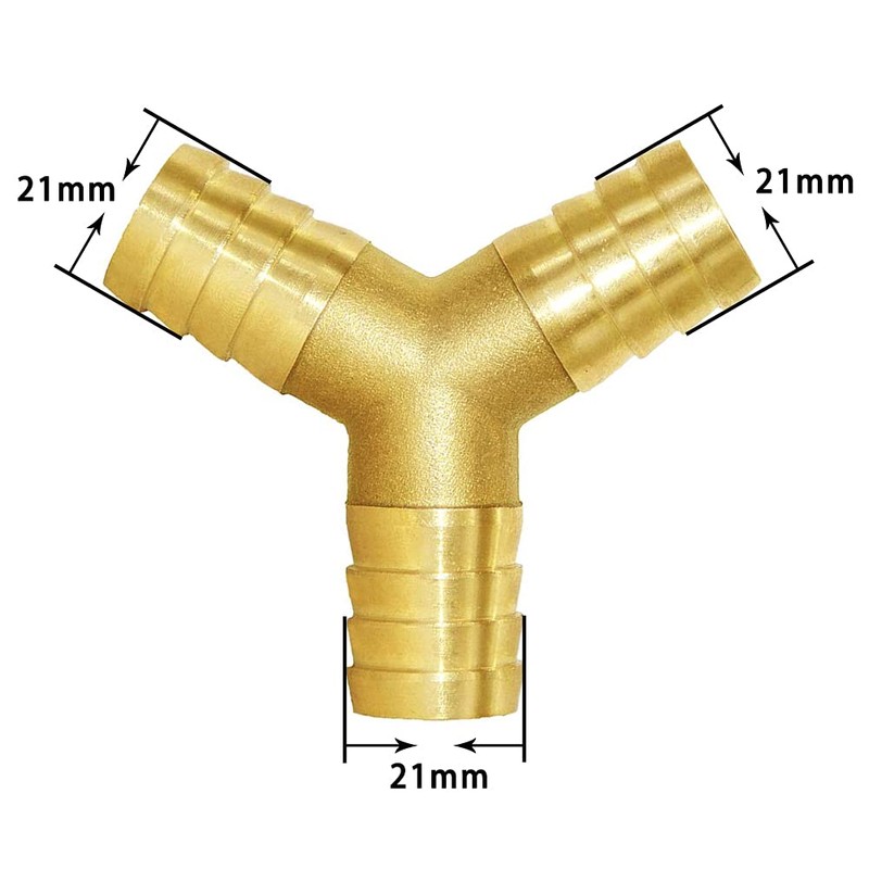 Joywayus 3/4" Large（21mm）Hose Barb Y Shaped 3 Way Union Fitting