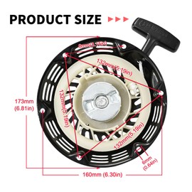 YDRANT 212 196 224 208 cc Recoil Pull Start Assembly with Pulley Cup for Predator Champion Coleman Honda Westinghouse Firman Ryobi Simpson 5.5 6.5 hp Small Engines etc.GX160 Pull Start with Start Cup