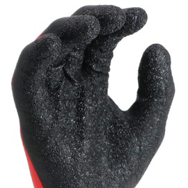 Durabull Latex Coated Work Gloves - Heavy Duty Protective Gloves For Builders, Garden & Working. Secure Fit With Anti Slip Grip. (Red, 8 (M))