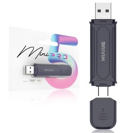 DRIVIM Wireless CarPlay + Wireless Android Auto 2 in 1 Adapter, USB Innovative Design on Both Ends, Fast and Stable Wired Conversion, Compatible with CarPlay/Android Auto, 6.0 WIFI, Bluetooth 5.4, Car