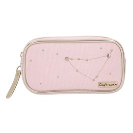 Depesche TOPModel 10861-034 Cosmetic Bag Pink Decorated with Capricorn Constellation Approx. 19 x 10 x 5.5 cm for Storage of Make-Up and Cosmetics
