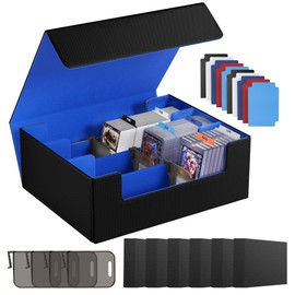 Co-opting Card Storage Box For Trading Cards 1800+,Card Deck Box With 10 Dividers,6 Foam Stoppers,4 Supporters,Commander Deck Case Fit For Toploaders,MTG,YuGiOh,TCG and Magic Cards