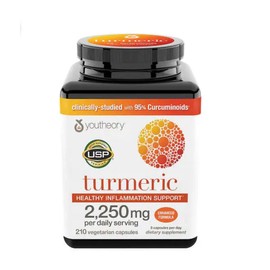 youtheory Turmeric Extra Strength Formula 2,250 mg., 210 Capsules 70 Day Supply