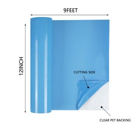 HTVVETUR HTV Vinyl Rolls Heat Transfer Vinyl - 12" x 9ft Sky Blue HTV Vinyl for Shirts, Iron on Vinyl for Cameo - Easy to Cut & Weed for Heat Vinyl Design (K9 Sky Blue)