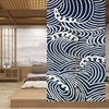 LIGICKY Japanese Noren Doorway Curtain Tranditional Wave Printed Window Treatment
