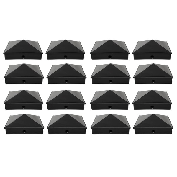 Plastic Pyramid 4x4 Nominal (3-5/8"x3-5/8") Fence Post Caps with Pre-Drilled