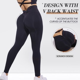 Takusun High Waisted Shapewear Leggings for Women V Back Butt Lifting Yoga Pants V WaistTummy Control Panties Compression Body Shaper Thigh Slimmer Black