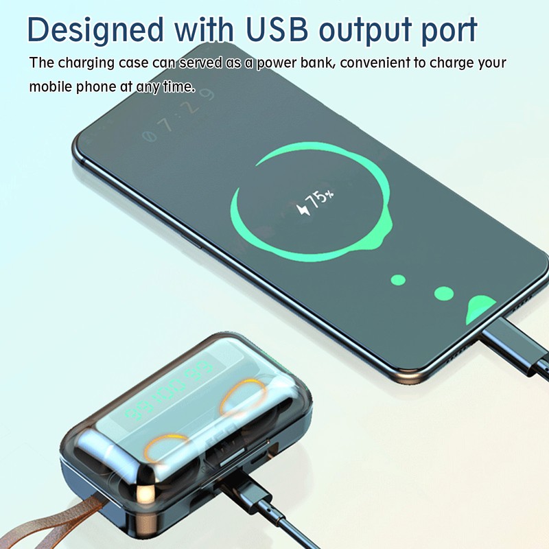 F9-5 True Wireless Headphones Bluetooth 5.0 Earphones with Mic Sports