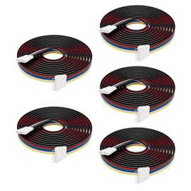 BTF-LIGHTING 5 Pack 22AWG 6 Pin JST Male to Female Plug LED Connector 3.28FT/1m Extension Cable for FCOB SMD RGBCCT LED Strip Lights Solderless Controller Wire
