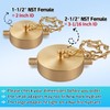 AquaNPT Brass Fire Hose Connection Cap, 2-1/2" NST(NH) Fire Hydrant