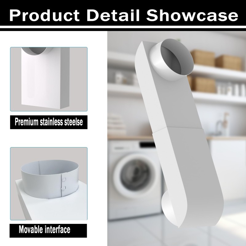 4" Periscope Dryer Vent, Adjustable Distance from 9.5"-14.5", Tight Space