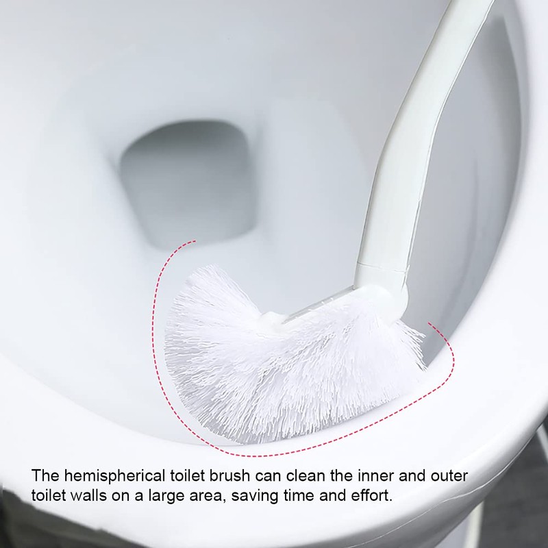 Baffect Curved Toilet Brush Plastic Long Antislip Grip Handle Toilet