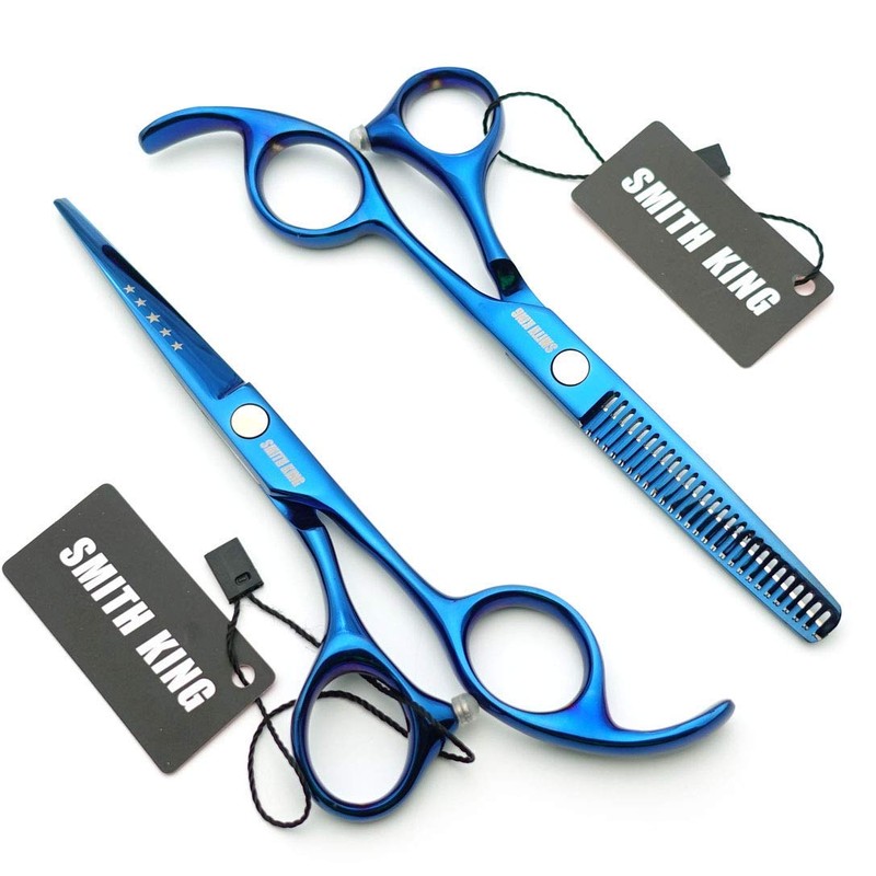 5.5 Inches Hair Cutting Scissors Set with Razor Combs Lether