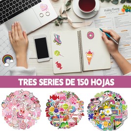 QICHEN Pegatinas con Diseños Únicos para Electrónicos，150Pcs Cute Colorido Impermeable Calcomanias,Pegatinas para Laptop, Termo, Scrapbook, Maletas de Viaje,