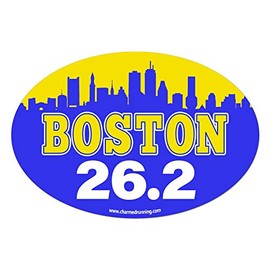 Charmed Running Boston Marathon 26.2 City Skyline Removable Bumper Sticker Window Decal or Car Magnet (Magnet)