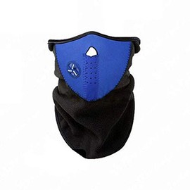 Winter Outdoor Windproof Black Neoprene Thermal Fleece Half Face Mask Facemask Scarf Snowboard Snowmobile Snow Ski Sled Motorcycle Cycling Bike Hiking Skateboard (Blue)
