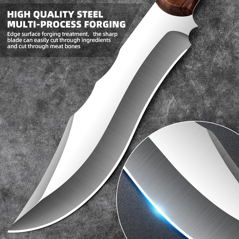 VARLEA Meat Cleaver Heavy Duty Butcher Full Tang Knife with