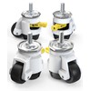 HOLKIE Leveling Stem Casters Set of 4 Heavy Duty Retractable