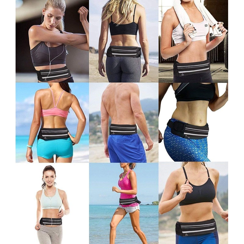 Running Belt Waist Pack with Water Bottle Holder, Adjustable Strap,