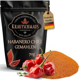 70 g Habanero Chili Ground by Krautschmaus, Extremely Sharp, for Seasoning, Cooking and Refining, Very Sharp Chili Powder, Habanero Pepper Chili, No Additives