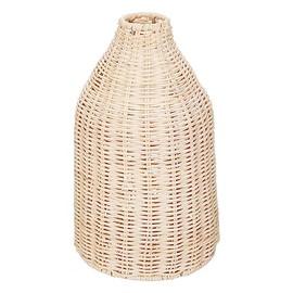 Atmosphera Seav Vase Metal and Rattan Height 26 cm Natural Wood