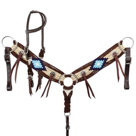 Showman High Desert Mohair Single Ear Headstall & Breast Collar Set