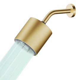 Rainfall Shower Head - 5" Thickened High-Pressure Shower Heads with Anti-Clog Rubber Jets - 360° Rotation Adjustable Shower Head - 1.8 GPM Flow Restrictor Replacement (Brushed Gold)