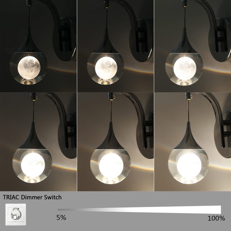 Sedelan LED Crystal Wall Sconce, Moon Modern Wall Light Fixture,