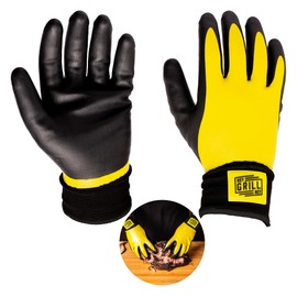 Hey Grill Hey Pitmaster Gloves | BBQ Gloves | Heat Protection up to 500°F or 260°C | High Temp Resistance | Fireproof Glove for Grilling Smoking Barbecue | Washable Mitts | Waterproof | Size - Medium