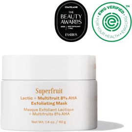 Three Ships Superfruit Lactic and Multifruit 8% AHA Exfoliating Mask - As Seen on Dragons’ Den - Natural Vegan Face Mask Scrub - Exfoliating Treatment Mask for Face - All Skin Types, 1.4 oz