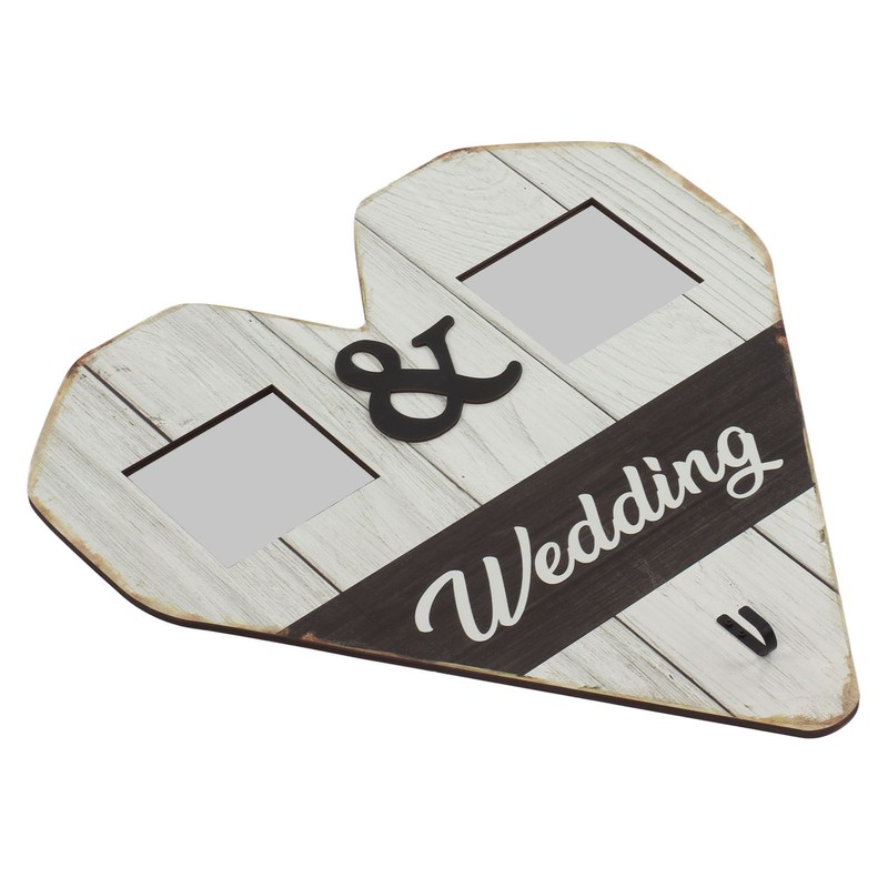 Wood Wedding Picture Frame Key Hook Wall Hanging Decoration Love