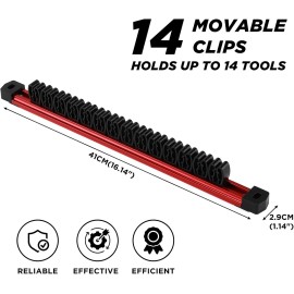 FOCUS AUTO TOOLS Magnetic Screwdriver Wrench Organizer Aluminum Rail Magnetic Tool Holder