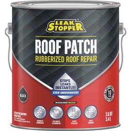 Gardner-Gibson Leak Stopper Rubberized Roof Patch 1 Gallon | 100% Flexible Instant Sealant for Built-Up Roofs, SBS Modified Roofs, Metal Roofs & Many Other Surfaces | 10 Years Warranty | Black |
