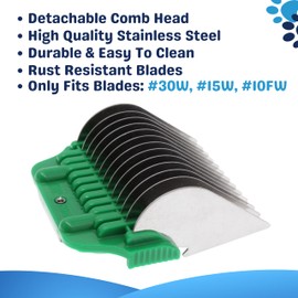 Bucchelli 22mm 7/8" Cut Wide Clipper Guard Attachment for A5 Type Blade | Stainless Steel Blade for Professional Groomers and Stylist | Snap-On/Off Design