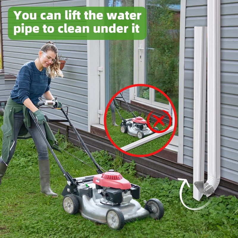 Lipshome 2-Piece Set of 4 Gutter Extension Hinge, Includes Water