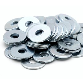 DOJA Barcelona | Wide Washers | M14 | Galvanised Steel | U Washers | Pack of 20 | Washers for Screws or Door Hinges | Applications: Construction, Machinery, Plumbing, DIY, DIY
