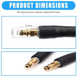 10 m High Pressure Hose for Kärcher K2 K3 K4 K5 K7, 400 Bar (5800 PSI) with Quick Connect Click System, Practical Extension and Replacement Hose with Storage Strap