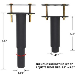 4 PCS Adjustable Height Center Support Leg for Bed Frame, Bed Center Slat Heavy Support Leg, Extra Durable Steel Furniture Foot | Suitable for Bed Frame Sofa Furniture Cabine Foot Legs ((5.1"-9.6")