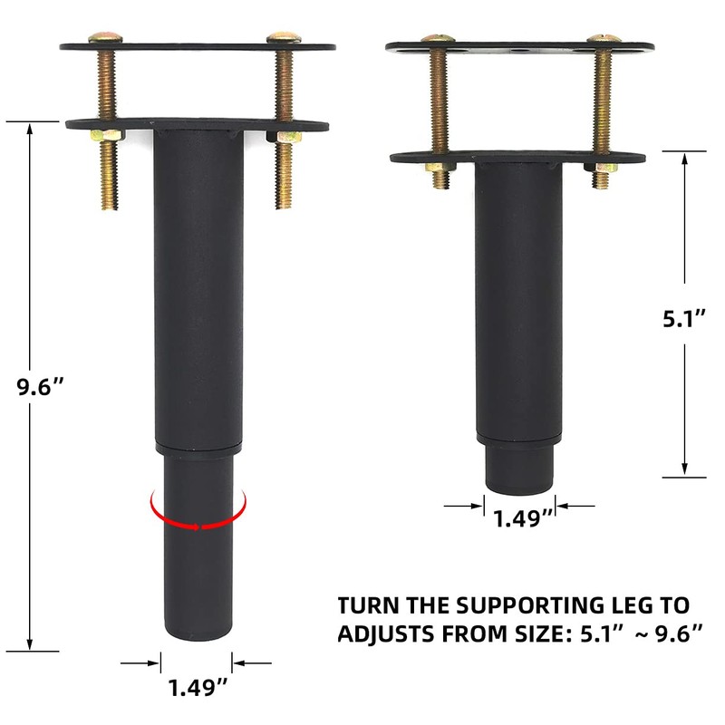 4 PCS Adjustable Height Center Support Leg for Bed Frame,