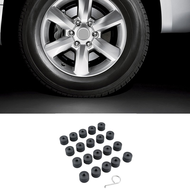 DERCLIVE 20pcs 17mm Plastic Wheel Bolt Nut Cover Caps with