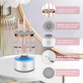 Auauraintt Make Up Pinselreiniger Trockner, Make Up Pinsel Reiniger, Elektrischer Make Up Pinselreiniger, USB Automatische Tiefenkosmetik Reinigungsgerät für Aller Größen Make Up Pinselwerkzeug