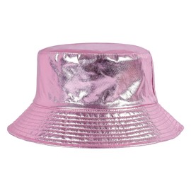 MILAKOO Pink Metallic Bucket Hat Session Cap with Brimming for Women Climbing Cap Cyberpunk Style