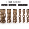 Dcbaboo Clip-In Hair Extensions, Wavy Clip-In Hairpiece, Wavy, 6 Pieces,