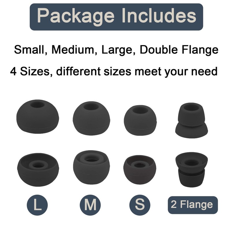 Replacement Eartips Compatible with Powerbeats 3 Powerbeats 2/1, 4 Pairs