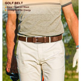 BULLIANT Stretch Belt Men,Mens Gift Woven Braided Web Belt 1 3/8 for Golf Casual Pants Shirts Jeans(Brown,36"-40" Waist Adjustable)