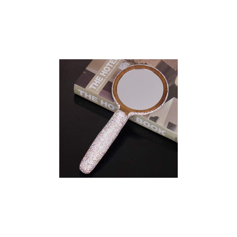 Bestbling Bling Espejo pequeño de mano compacto decorativo, espejos de