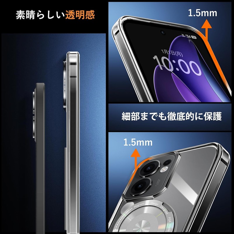 OPPO Reno13 A Case, Clear, Multi-functional 360 Degree Rotating Stand,