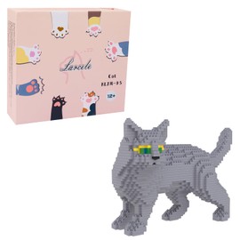 Larcele 1131 Pieces Micro Building Blocks Toy Kit, Mini Cat Bricks Building Building Blocks Set KLJM-05 (Blue Cat)