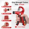 TADAKAZU Grip Strength Trainer Kit (5 Pack) Adjustable Resistance Hand
