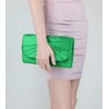 Girly Handbags Womens Twist Satin Plain Clutch Bag Medium Light